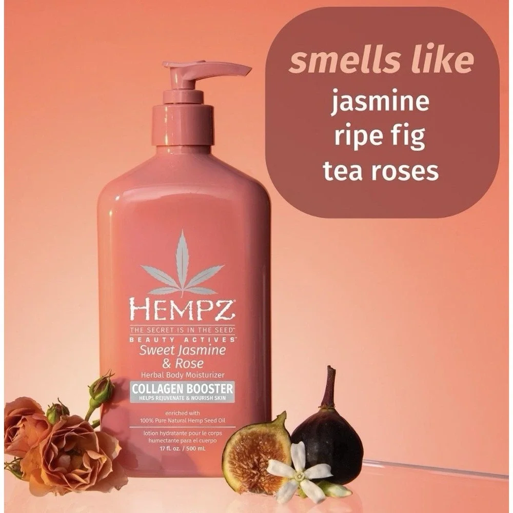 Hempz SWEET JASMINE & ROSE Herbal‎ Body Moisturizer Lotion 17oz - Discontinued
